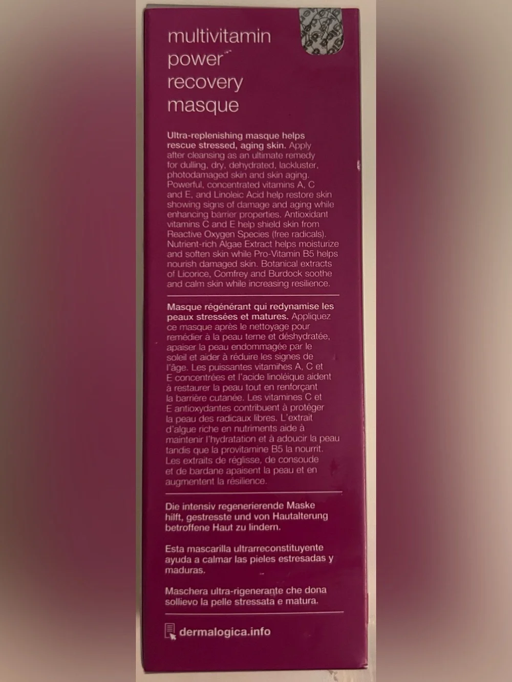 Dermalogica Multivitamin Power Recovery Masque New In Box